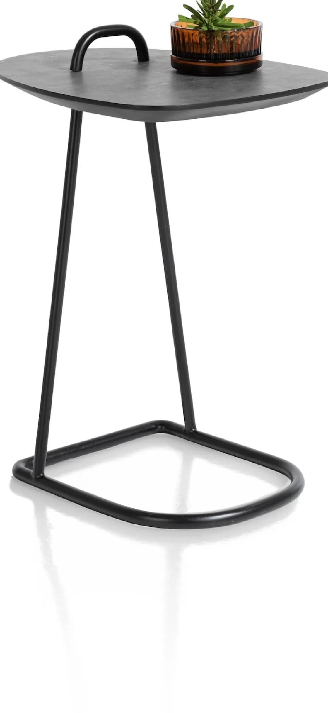 XOOON Masura laptoptafel met zwart metalen poot 55x48cm^ Tafelconfigurator|Bijzettafels