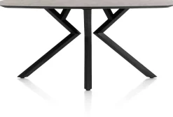 XOOON Masura ovale bartafel met zwarte metalen poot 240x110cm^ Bartafels|Tafelconfigurator