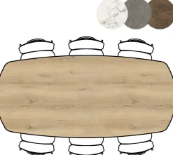 XOOON Masura ovale bartafel met zwarte metalen poot 240x110cm^ Bartafels|Tafelconfigurator