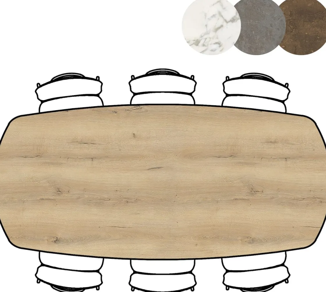 XOOON Masura ovale bartafel met zwarte metalen poot 240x110cm^ Bartafels|Tafelconfigurator