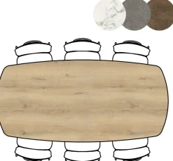 XOOON Masura ovale bartafel met zwarte metalen poot 200x105cm^ Bartafels|Tafelconfigurator