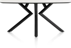 XOOON Masura ovale bartafel met zwarte metalen poot 240x110cm^ Bartafels|Tafelconfigurator