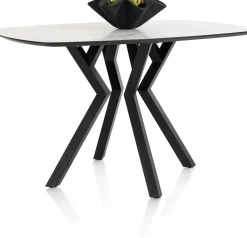 XOOON Masura ovale bartafel met zwarte metalen poot 150x105cm^ Tafelconfigurator|Bartafels