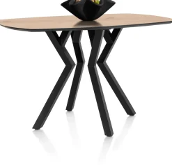 XOOON Masura ovale bartafel met zwarte metalen poot 150x105cm^ Tafelconfigurator|Bartafels