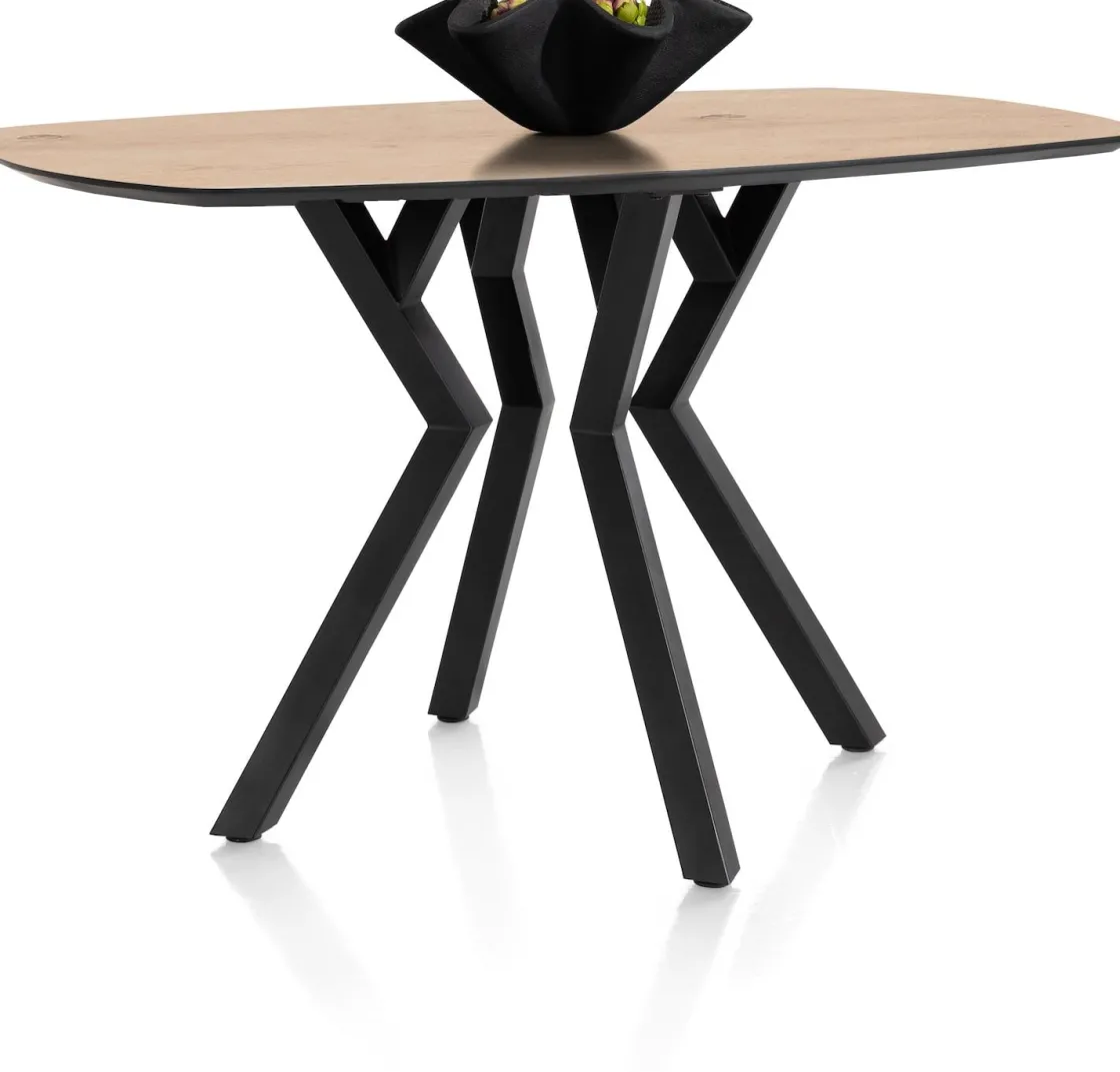 XOOON Masura ovale bartafel met zwarte metalen poot 150x105cm^ Tafelconfigurator|Bartafels