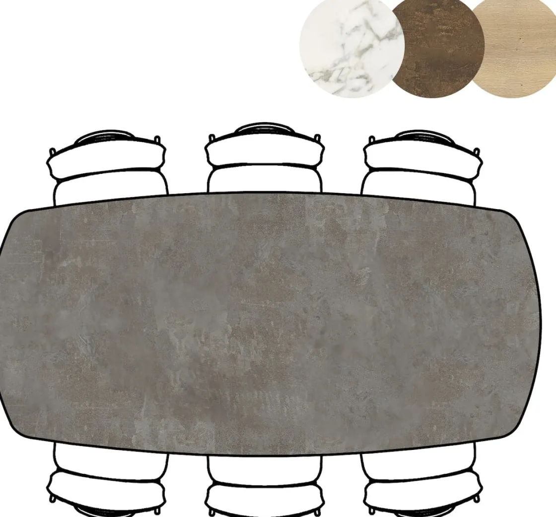 XOOON Masura ovale bartafel met zwarte metalen poot 200x105cm^ Bartafels|Tafelconfigurator