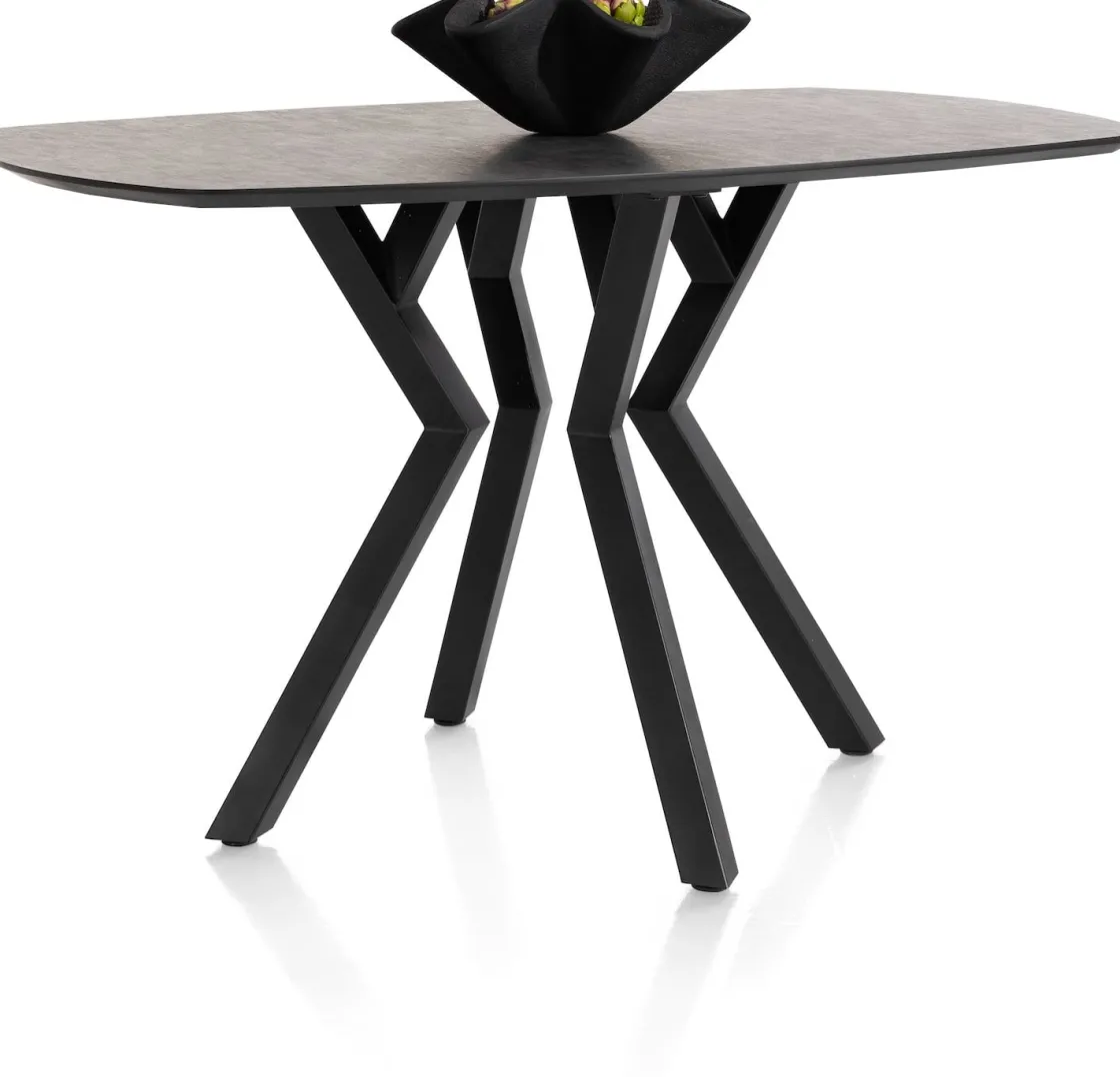 XOOON Masura ovale bartafel met zwarte metalen poot 150x105cm^ Tafelconfigurator|Bartafels