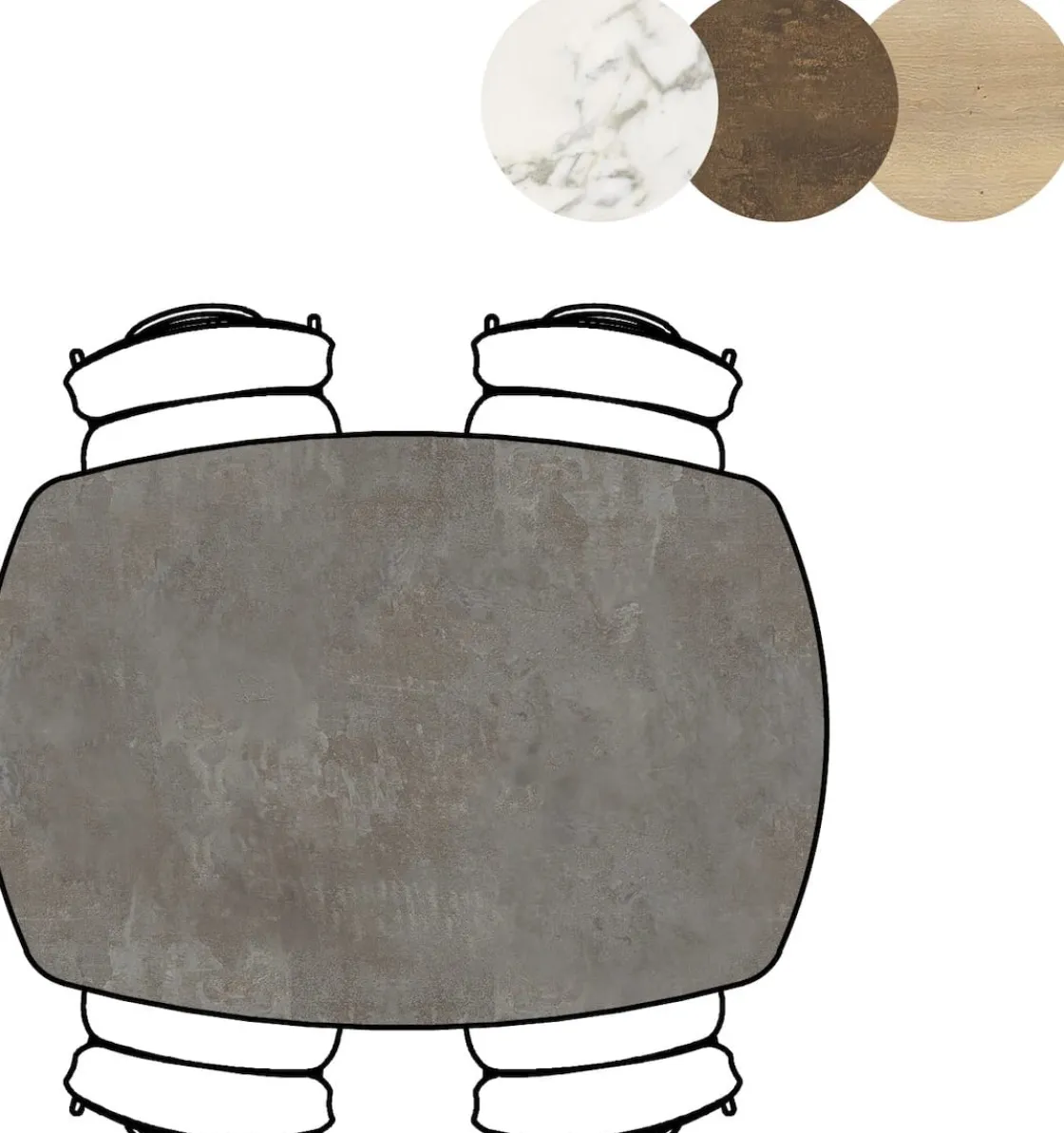 XOOON Masura ovale bartafel met zwarte metalen poot 150x105cm^ Tafelconfigurator|Bartafels