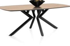 XOOON Masura ovale eettafel met zwarte metalen poot 200x105cm^ Tafelconfigurator|Eettafels