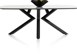 XOOON Masura ovale eettafel met zwarte metalen poot 200x105cm^ Tafelconfigurator|Eettafels