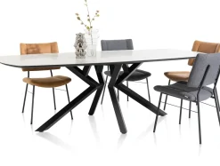 XOOON Masura ovale eettafel met zwarte metalen poot 200x105cm^ Tafelconfigurator|Eettafels