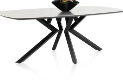 XOOON Masura ovale eettafel met zwarte metalen poot 200x105cm^ Tafelconfigurator|Eettafels
