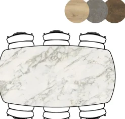 XOOON Masura ovale eettafel met zwarte metalen poot 200x105cm^ Tafelconfigurator|Eettafels