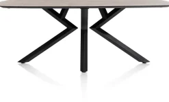 XOOON Masura ovale eettafel met zwarte metalen poot 200x105cm^ Tafelconfigurator|Eettafels