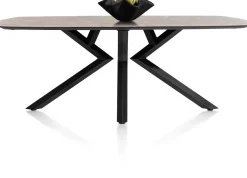 XOOON Masura ovale eettafel met zwarte metalen poot 200x105cm^ Tafelconfigurator|Eettafels