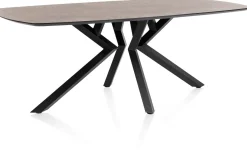 XOOON Masura ovale eettafel met zwarte metalen poot 200x105cm^ Tafelconfigurator|Eettafels