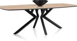 XOOON Masura ovale eettafel met zwarte metalen poot 240x110cm^ Tafelconfigurator|Eettafels