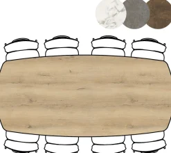 XOOON Masura ovale eettafel met zwarte metalen poot 240x110cm^ Tafelconfigurator|Eettafels