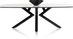 XOOON Masura ovale eettafel met zwarte metalen poot 240x110cm^ Tafelconfigurator|Eettafels