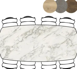 XOOON Masura ovale eettafel met zwarte metalen poot 240x110cm^ Tafelconfigurator|Eettafels