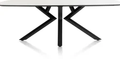 XOOON Masura ovale eettafel met zwarte metalen poot 240x110cm^ Tafelconfigurator|Eettafels