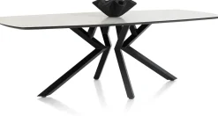 XOOON Masura ovale eettafel met zwarte metalen poot 240x110cm^ Tafelconfigurator|Eettafels