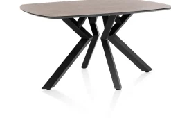 XOOON Masura ovale eettafel met zwarte metalen poot 150x105cm^ Tafelconfigurator|Eettafels