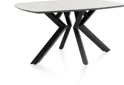 XOOON Masura ovale eettafel met zwarte metalen poot 150x105cm^ Tafelconfigurator|Eettafels