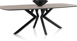 XOOON Masura ovale eettafel met zwarte metalen poot 240x110cm^ Tafelconfigurator|Eettafels
