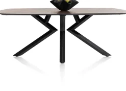 XOOON Masura ovale eettafel met zwarte metalen poot 240x110cm^ Tafelconfigurator|Eettafels