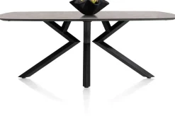 XOOON Masura ovale eettafel met zwarte metalen poot 200x105cm^ Tafelconfigurator|Eettafels