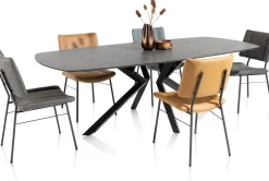 XOOON Masura ovale eettafel met zwarte metalen poot 200x105cm^ Tafelconfigurator|Eettafels