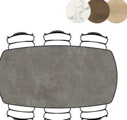 XOOON Masura ovale eettafel met zwarte metalen poot 200x105cm^ Tafelconfigurator|Eettafels