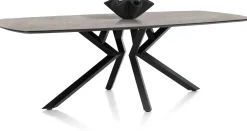 XOOON Masura ovale eettafel met zwarte metalen poot 240x110cm^ Tafelconfigurator|Eettafels