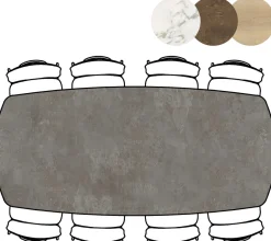 XOOON Masura ovale eettafel met zwarte metalen poot 240x110cm^ Tafelconfigurator|Eettafels