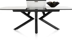 XOOON Masura ovale uitschuiftafel met metalen poot 180(+60)x110cm^ Uitschuiftafels|Eettafels