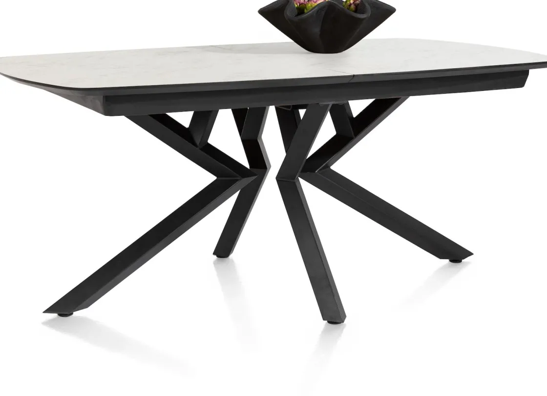 XOOON Masura ovale uitschuiftafel met metalen poot 180(+60)x110cm^ Uitschuiftafels|Eettafels