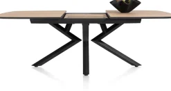 XOOON Masura ovale uitschuiftafel met metalen poot 180(+60)x110cm^ Uitschuiftafels|Eettafels