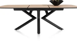 XOOON Masura ovale uitschuiftafel met metalen poot 180(+60)x110cm^ Uitschuiftafels|Eettafels