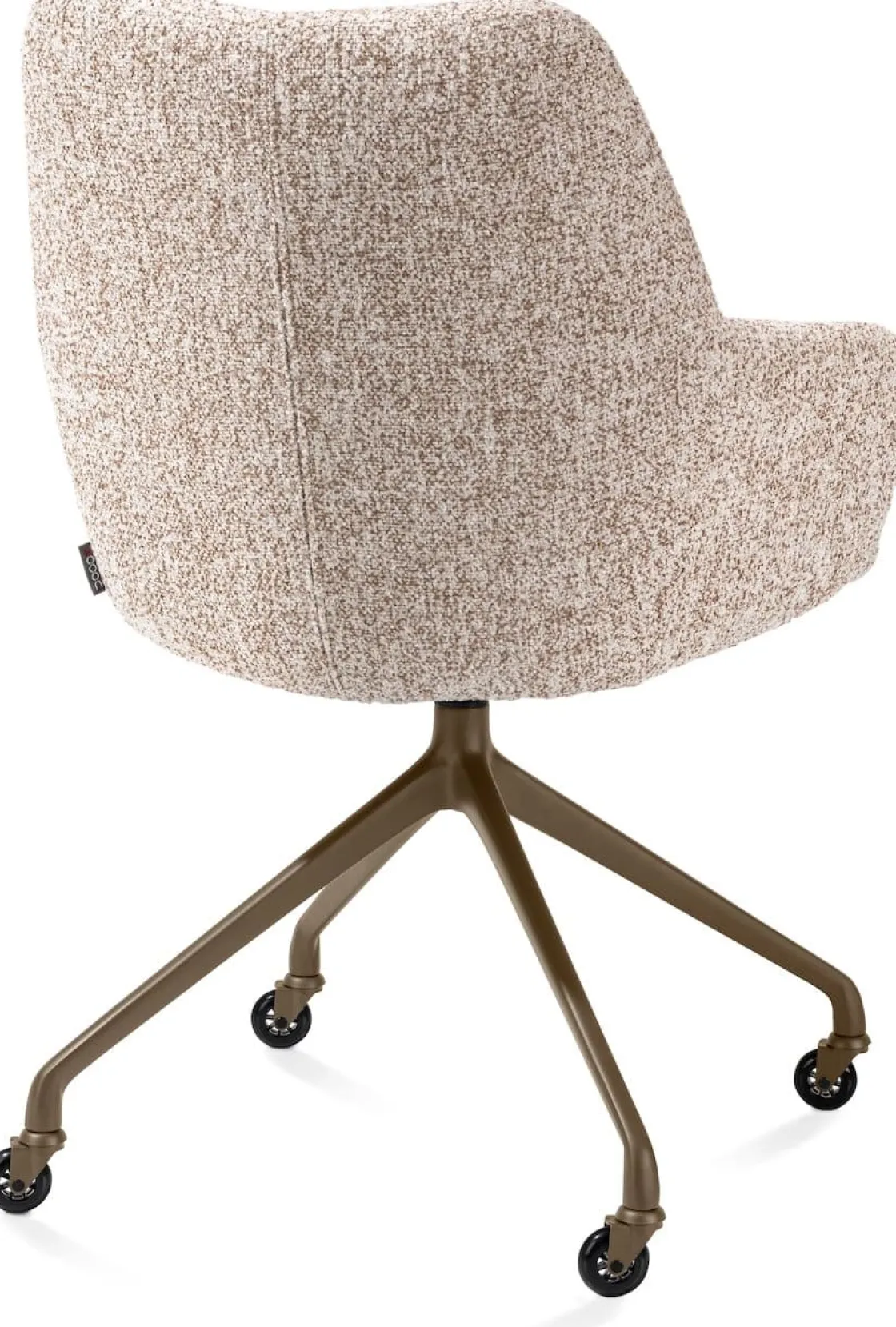 XOOON Mats, armstoel aluminium frame wielen steelbrown - stof Luton - koper^ Armstoelen