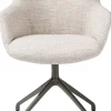 XOOON Mats, armstoel aluminium frame 4-poots - draaibaar grafiet - stof Luton - Creme^ Armstoelen