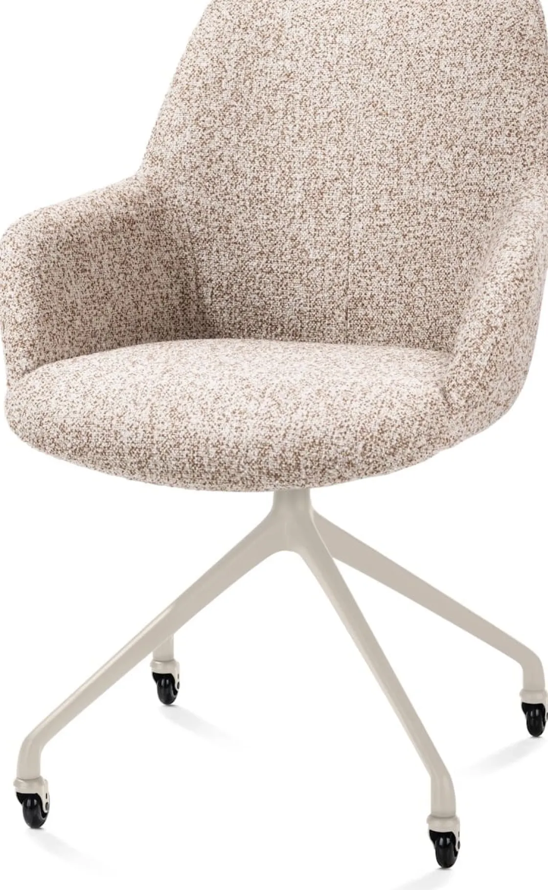 XOOON Mats, armstoel aluminium frame wielen creme - stof Luton - koper^ Armstoelen