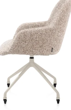 XOOON Mats, armstoel aluminium frame wielen creme - stof Luton - koper^ Armstoelen