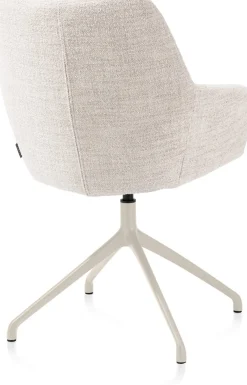 XOOON Mats, armstoel aluminium frame 4-poots - draaibaar creme - stof Luton - Creme^ Armstoelen