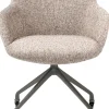 XOOON Mats, armstoel aluminium frame wielen grafiet - stof Luton crème - koper^ Armstoelen