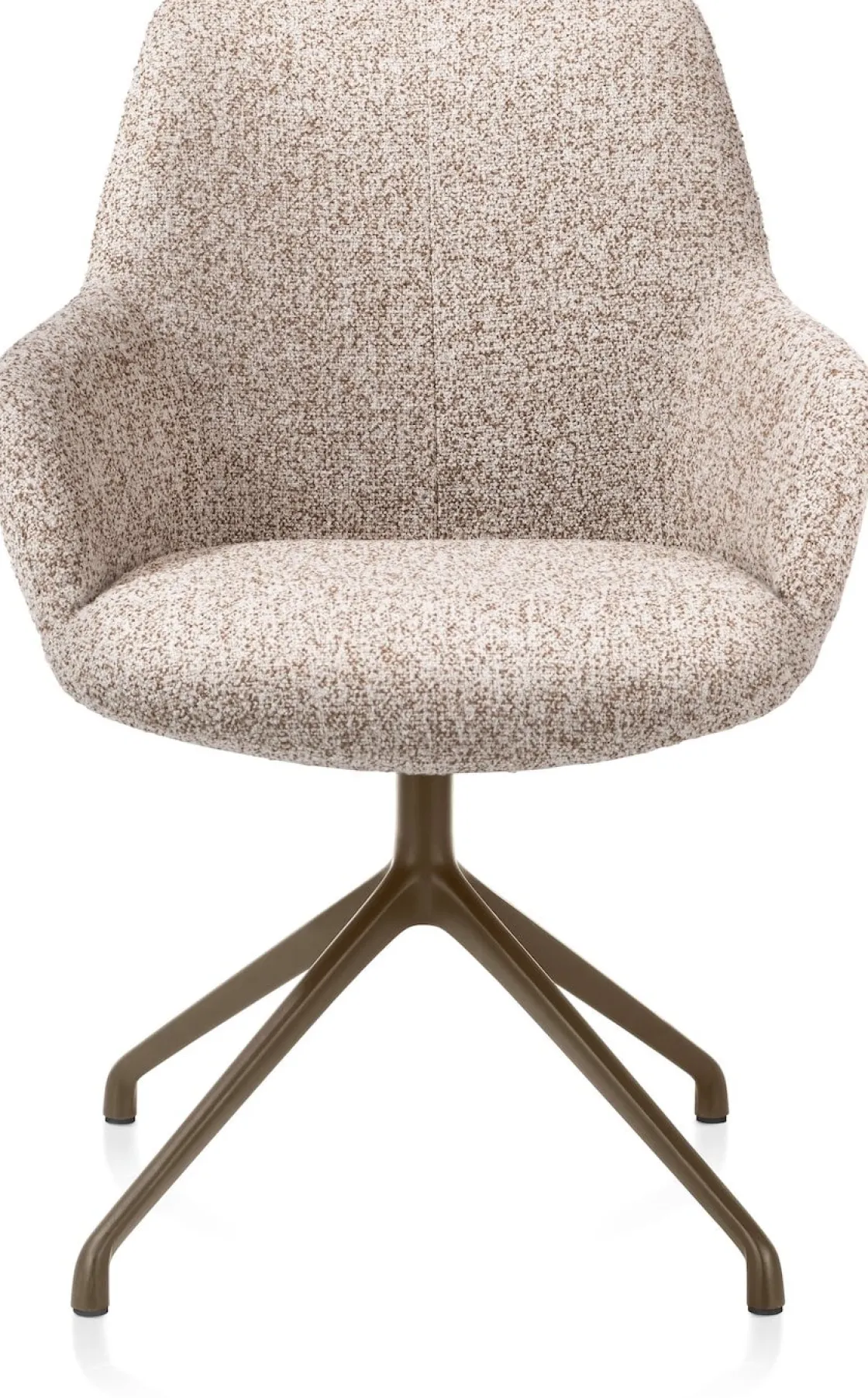 XOOON Mats, armstoel aluminium frame 4-poots - draaibaar steelbrown - stof Luton - koper^ Armstoelen