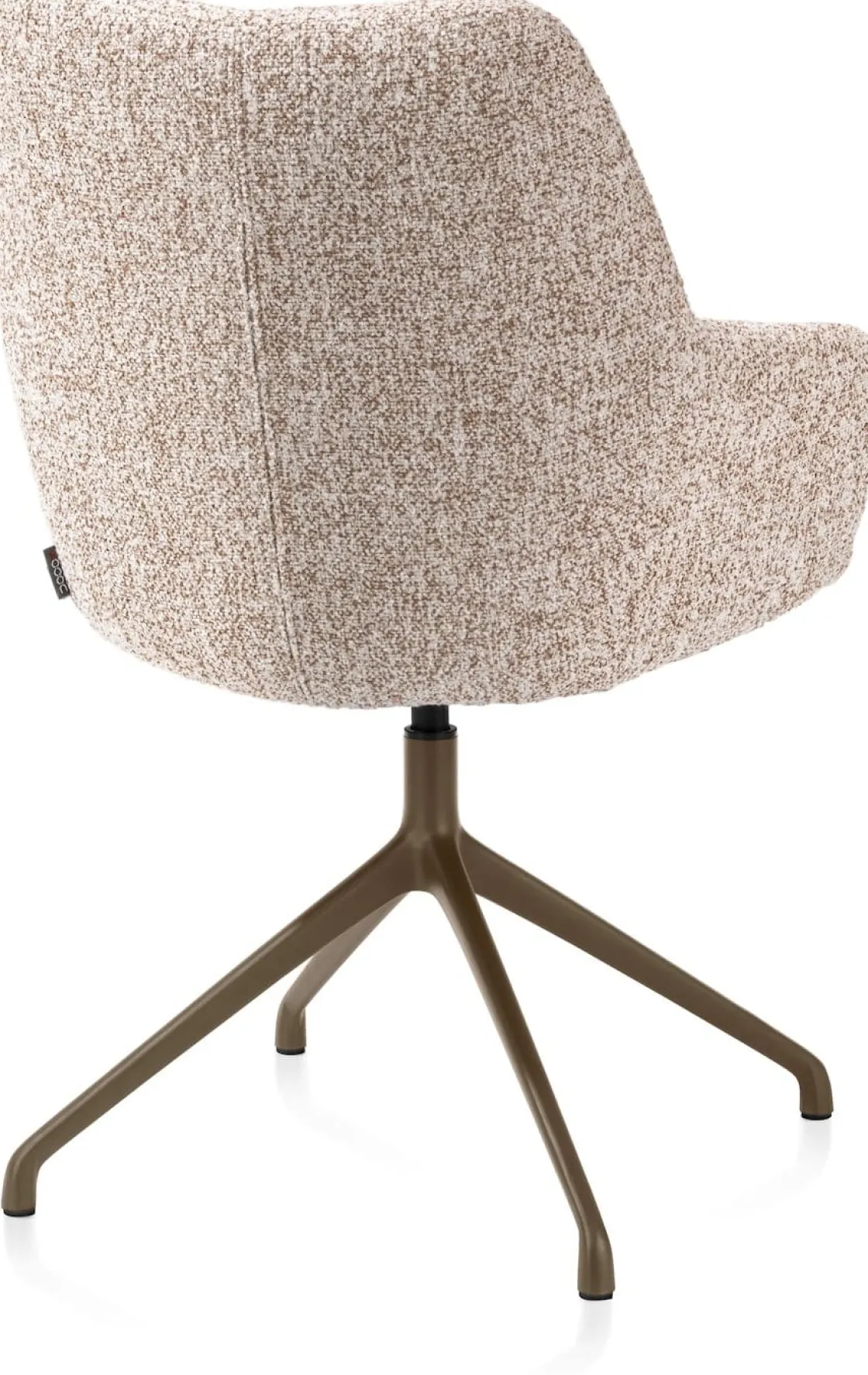 XOOON Mats, armstoel aluminium frame 4-poots - draaibaar steelbrown - stof Luton - koper^ Armstoelen