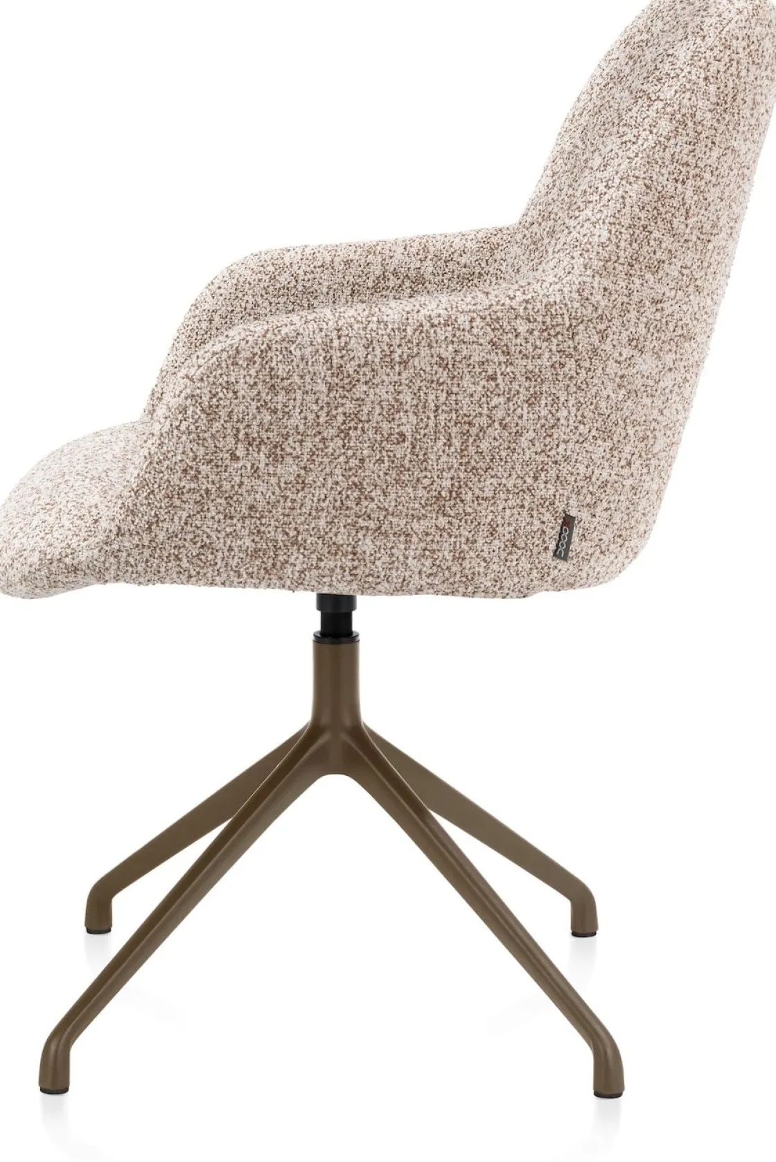 XOOON Mats, armstoel aluminium frame 4-poots - draaibaar steelbrown - stof Luton - koper^ Armstoelen