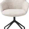 XOOON Mats, armstoel aluminium frame 4-poots - draaibaar rough off black - stof Luton - Creme^ Armstoelen