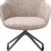 XOOON Mats, armstoel aluminium frame wielen grafiet - combi Pala cognac + Luton koper^ Armstoelen